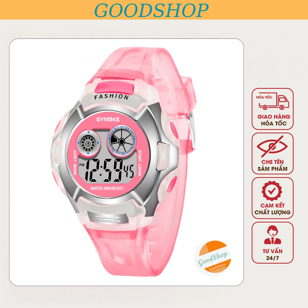 Đồng hồ trẻ em bé gái Synoke 9568 SY9034 điện tử dây cao su mặt tròn