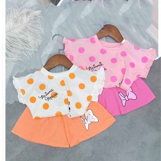   COMBO 3 BỘ KHÁC MÀU  3 BỘ MINIE PHỐI BÈO CHẤM BI CHO BÉ CHẤT COTTON SIZE 7-18KG. XƯỞNG MAY BIBO 