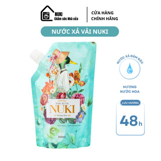 Nước xả vải NUKI CÔ VỊT XANH túi 500ml - bí quyết cho quần áo thơm lâu