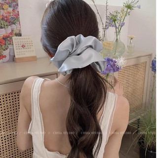 Cột tóc scrunchies size lớn vải lụa nhiều màu MC832