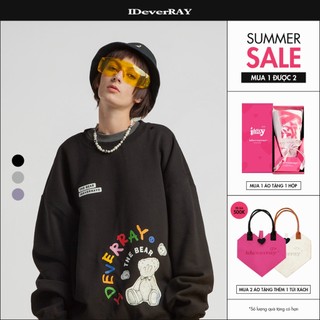  Áo sweater unisex cao cấp chính hãng IDEVERRAY The Bear form oversize chất nỉ 430gsm
