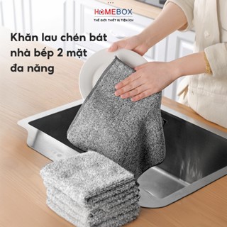 COMBO Khăn lau nhà bếp vệ sinh cọ rửa chén bát 2 mặt 25cm, Khăn lau đa năng vải thấm hút nước tốt