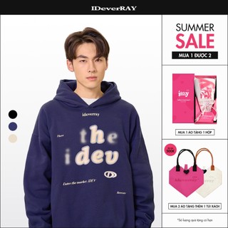  Áo hoodie unisex cao cấp chính hãng IDEVERRAY Cheery form oversize chất nỉ 430gsm
