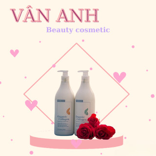 Cặp dầu gội xả mairlan organic collagen 750ml siêu mềm mượt phục hồi tóc hư tổn chính hãng