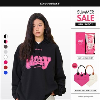 Áo hoodie unisex cao cấp chính hãng IDEVERRAY Signature form oversize chất nỉ bông