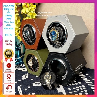Hộp Để Đồng Hồ Cơ 1 Ngăn Xoay Không Nắp Vỏ Da Hình Lục Giác - Hộp Xoay Đồng Hồ Cơ Đeo Tay Tự Động Cao Cấp - CW147
