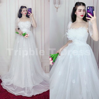 Đầm maxi xoè mặc cưới TRIPBLE T DRESS trang trọng  - size S/M/L