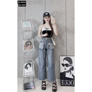 Quần Jeans ống suông lỡ