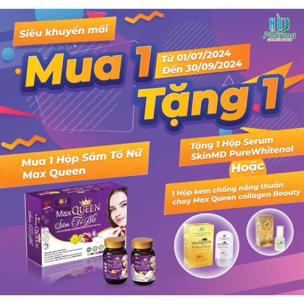 SÂM TỐ NỮ MAX QUEEN CÂN BẰNG NỘI TIẾT, ĐẸP DA