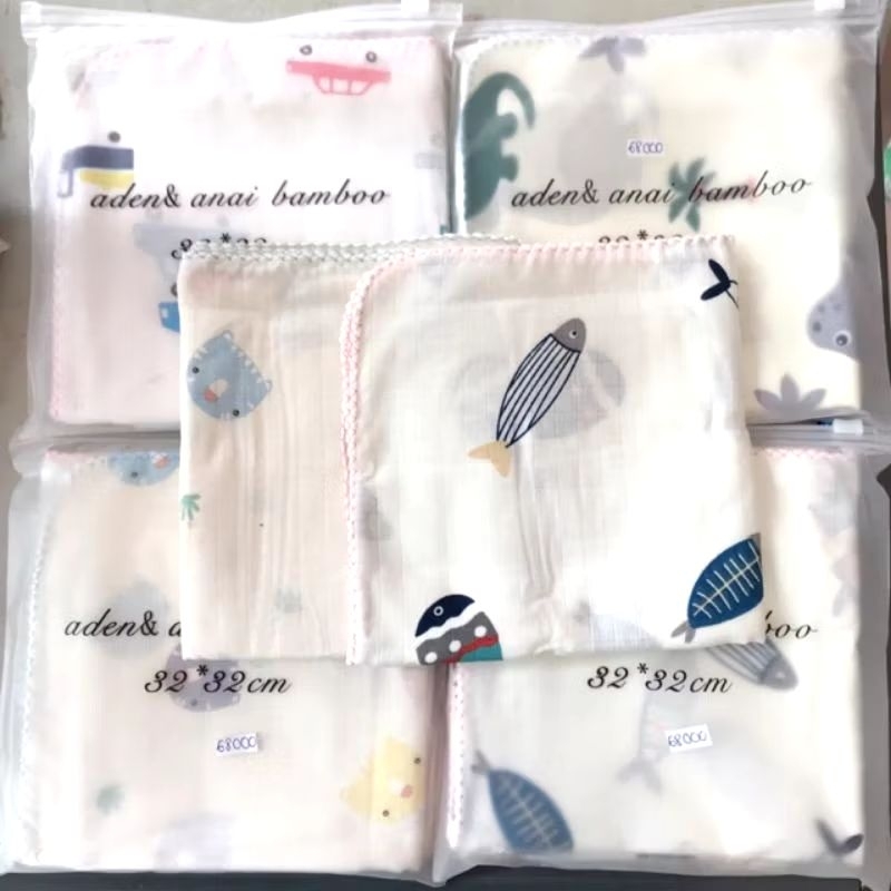 Set 5 Khăn Mặt, Khăn Sữa Xô Aden Cao Cấp