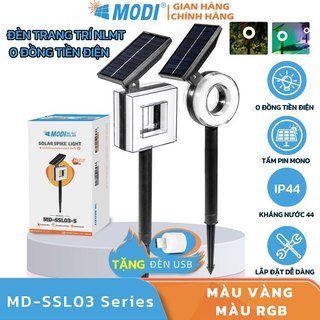 Đèn sân vườn năng lượng mặt trời, đèn cắm cỏ năng lượng mặt trời modi solar siêu sáng chống nước