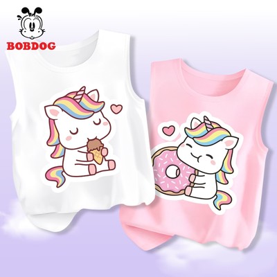 Áo ba lỗ bé gái BOBDOG áo thun bé gái chất liệu cotton thoáng khí in hình ngựa pony cute cho bé