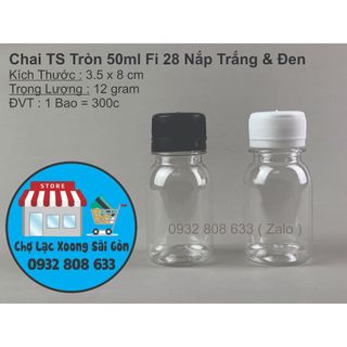 Combo 100 chai nhựa tròn 50ml nắp vặn fi 28