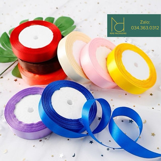 Cuộn 22 mét - Ruy băng lụa satin bản rộng 1cm/2cm đủ màu sắc