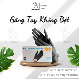 Găng Tay Y Tế Không Bột, Hộp 100 Chiếc Đen Nhám, Bao Tay Cao Su Trắng Đen Dùng Trong Spa Phun Xăm Thẩm Mỹ