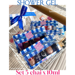 Set sữa tắm shower gel bath and body work - 10ml x 5 chai