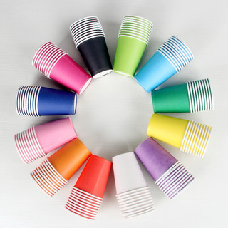 Set 10 cốc giấy làm thủ công đủ màu