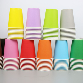 Set 10 cốc giấy làm thủ công đủ màu