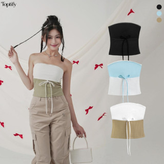 Áo ống croptop ôm body nữ toptify phối màu viền ren mustly top ac126