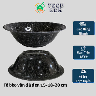 Tô nhựa vân đá- tô bèo vân đá đen- tô có 3 size- tô nhựa NTC