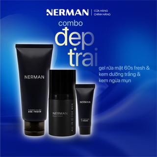 Combo đẹp trai 6 in 1 ngừa mụn dưỡng trắng cho nam Nerman