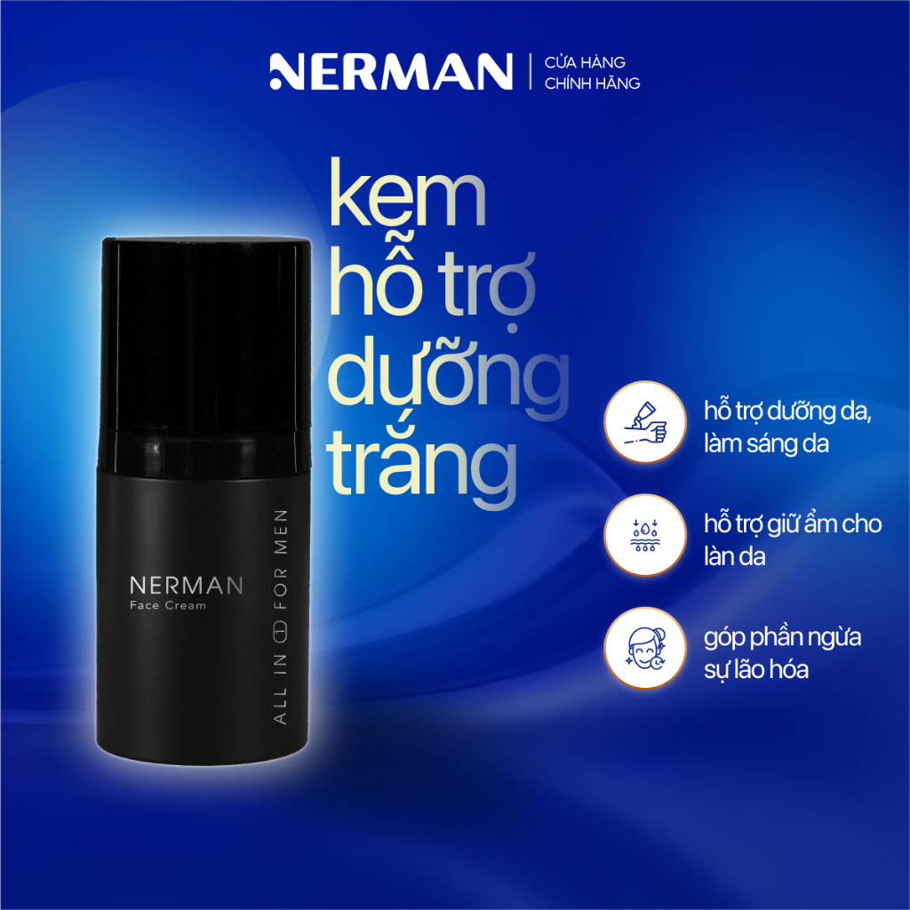 Kem Dưỡng Trắng, Giảm Thâm, Mờ Sẹo Nam Nerman Perfect Whitening Cream 50G