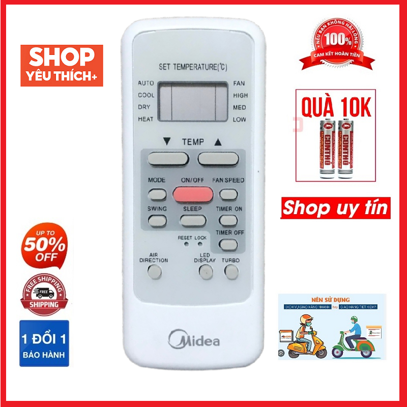Remote điều khiển điều hòa máy lạnh midea model  MSAF-10CRN8 hàng zin theo máy, bảo hành 6 tháng