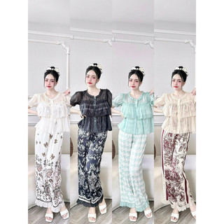 Đồ ngủ tiểu thư tay ngắn lụa latin hot trend 1504