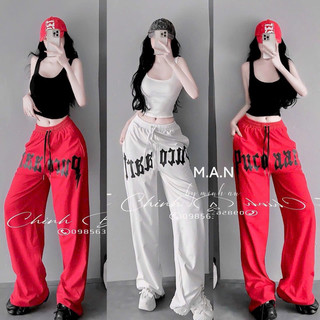 Sét bộ áo kiểu croptop phối quần suông Joger in chữ mẫu mới hottren