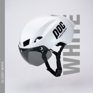  Nón Bảo Hiểm Thể Thao Nhập Khẩu Cao Cấp POC 01 Trắng Chữ Đen Cực Đẹp Và Cá Tính Kèm Bộ Lót + Túi Đựng 