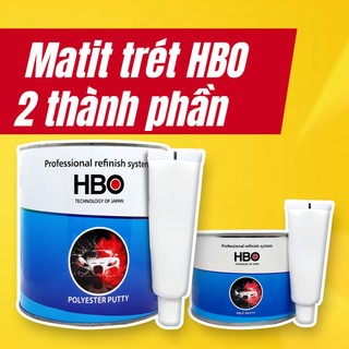 Bả matit HBO 2 thành phần trét trên nhựa, kim loại với độ bám cực tốt và bề mặt láng mịn