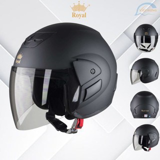 MŨ BẢO HIỂM TRÙM ĐẦU KÍNH CHỐNG CHÓI LÓA ROYAL M01 - Màu Đen Nhám - Vòng đầu 57-59cm - Bảo Hành 12 Tháng