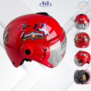 Mũ Bảo Hiểm Trẻ Em Siêu Đẹp Dành Cho Bé Từ 2 Đến 5 Tuổi - Bé Nặng Dưới 18Kg - V&S Helmet - Đỏ siêu nhân - VS103KS