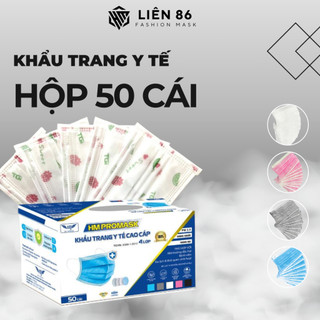 Hộp 50 cái Khẩu trang Y Tế HM pro mask 4 lớp Kháng Khuẩn họa tiết dễ thương