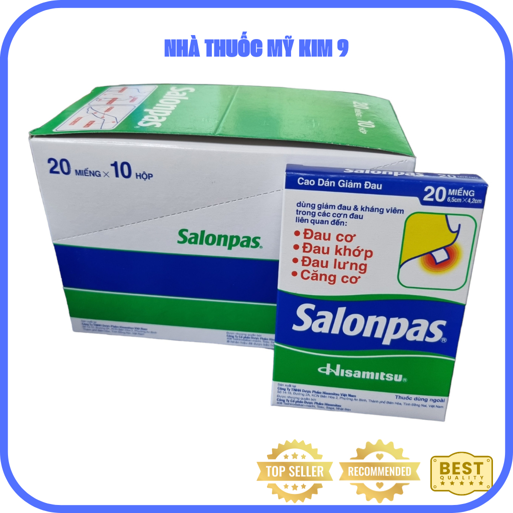 Miếng dán Salonpas Hộp 10 20 40 miếng - Cao dán Salonpas