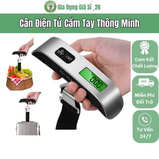 Cân Điện Tử Mini Cầm Tay Kỹ Thuật Số Trọng Lượng 50kg Cân Vali Móc Treo Hành Lý Xách Tay Du Lịch, Rau Quả, Thực Phẩm