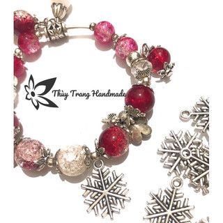 Charm hoa tuyết trang trí vòng tay, trang sức handmade