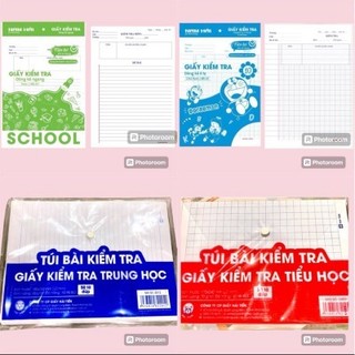 Set 50 tờ đôi giấy kiểm tra cấp 2 kẻ ngang hải tiến.hàng loại 1