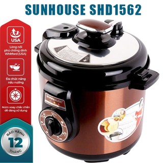 Nồi áp suất đa năng 6L-Sunhouse SHD-1562-nồi hầm điện,ninh xương,nấu cháo,giữ nhiệt tốt,chính hãng-bảo hành 12 tháng