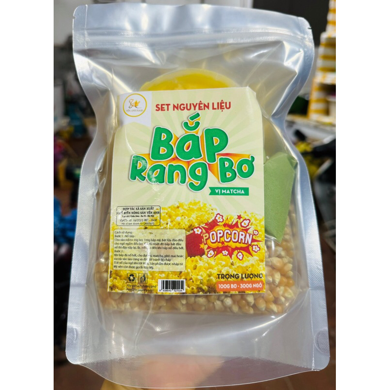 Sét bắp rang bơ vị matcha