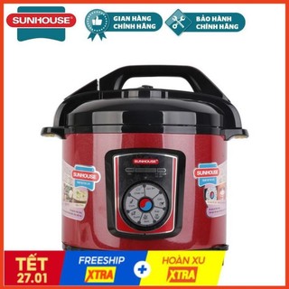 Nồi áp suất điện đa năng SUNHOUSE SHD1756-nồi hầm điện,ninh xương,nấu cháo tốt,bền,đẹp,giá rẻ