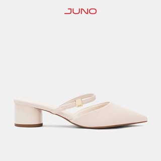Giày Cao Gót Nữ 5cm Thời Trang JUNO Giày Cao Gót Sục Gót Trụ Thấp Phối Quai Ngang CG05138