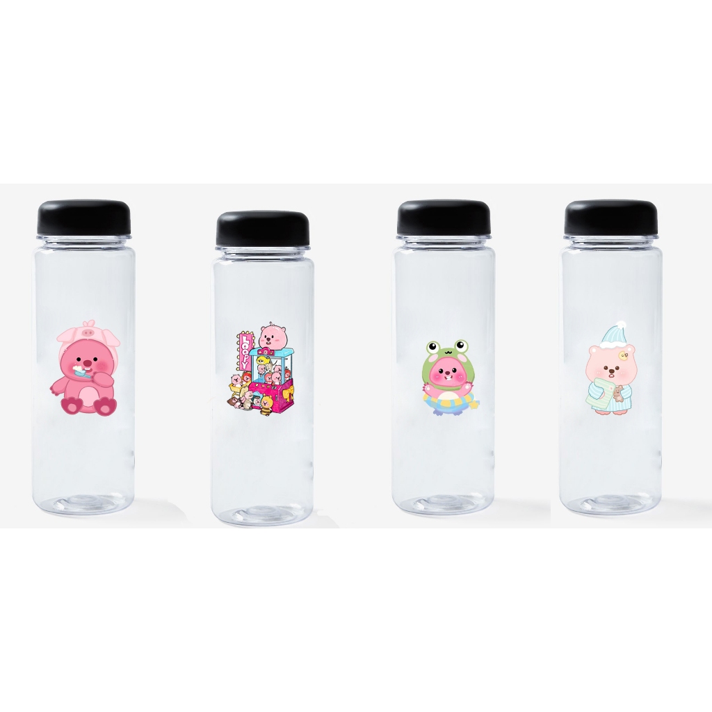 Bình nước hải ly loopy trứng lười nhựa in màu BNI34 500ml bình nước gudetama hoạt hình dễ thương
