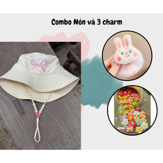  COMBO Mũ bucket nón bucket nữ thêu NƠ HUSOMI Phong cách Hàn Quốc chất liệu cao cấp chống nắng tốt 