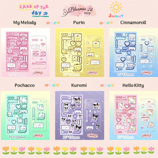  Set 6 Tờ Sticker Nhãn Dán Sanrio Lấp Lánh Cắt Sẵn Trang Trí Tiện Dụng DIY Bloomin2k Cute