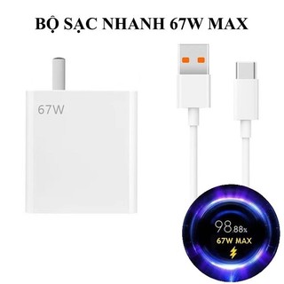 Bộ sạc nhanh xiaomi mi 67w - cáp sạc 6a usb type-c cho xiaomi 11 pro & xiaomi 11 ultra