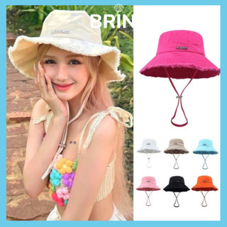 Mũ bucket tua rua Jacque chất liệu kaki nón tai bèo nữ đi biển phong cách Hàn Quốc Unisex Briny M02