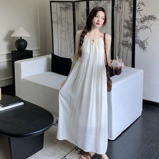 Đầm maxi hai dây form rộng điệu đà, váy maxi 2 dây dáng rộng suông mặc đi biển du lịch 1091