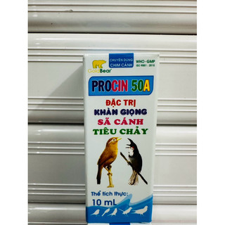 Dung dịch procin 50a gấu vàng - khàn giọng, sả cánh, tiêu chảy sử dụng cho chim cảnh