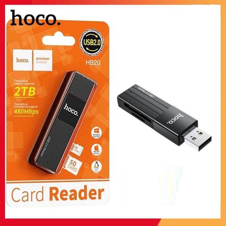 Đầu đọc thẻ TF mini , đọc thẻ Hoco SD + micro SD nhiều mẫu